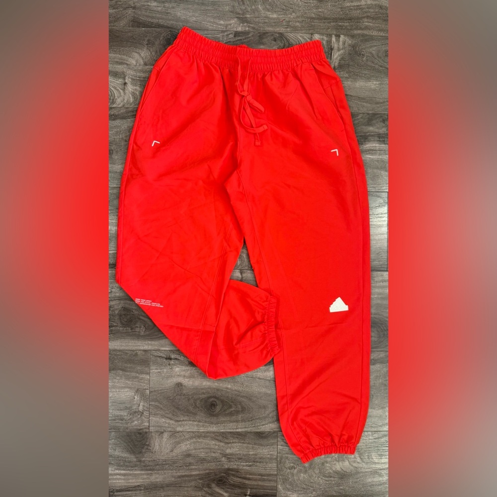 Adidas Woven Pants Bright Red HG2608 Size Medium Mens